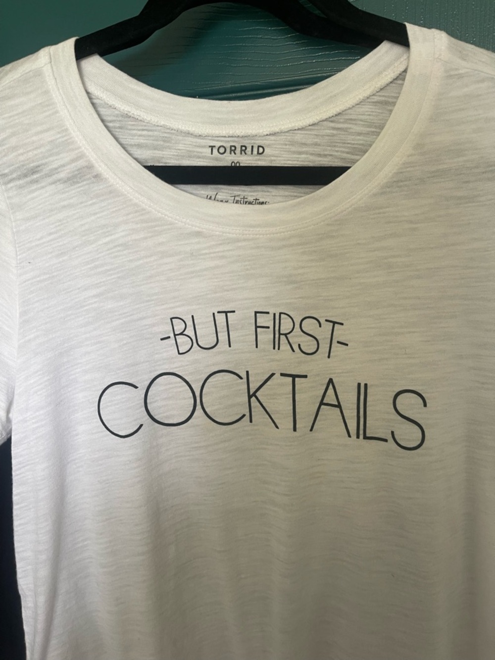 torrid White Slim Fit Graphic Tee with Black Stripe